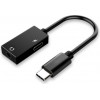 Powertech ������� USB Type-C �� USB Type-C/3.5mm 0.11m ����� - (CAB-UC053)