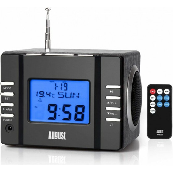 August MB300H - Mini MP3 Musicbox �� FM Clock Radio �����