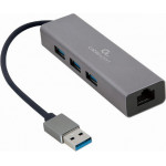 Cablexpert USB Am Gigabit Network Adapter With 3-Port USB 3.0 Hub - (A-AMU3-LAN-01)