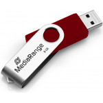MediaRange USB flash drive, 8GB, red/silver - (MR908-RED)