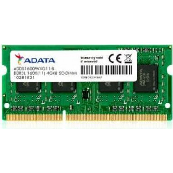 Adata Ram Sodimm 4GB DDR3L, 1600MHz, CL11, Single Tray, LTW. - (ADDS1600W4G11-S)