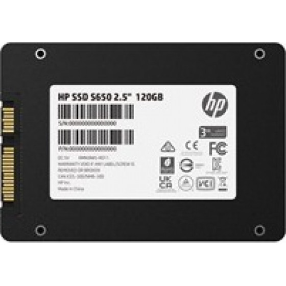 HP SSD 2.5 120GB S650 SATA3, READ 560MB/s, WRITE 480MB/s, 3YW. - (345M7AA)