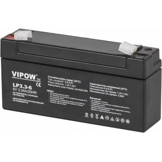 Vipow �������� �������� GEL 6V 3.3Ah 134x34x60mm - (BAT0205)