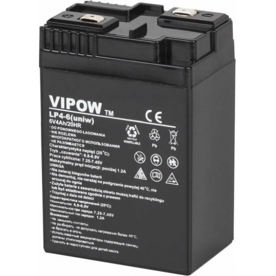 Vipow �������� �������� GEL 6V 4Ah 70x48x100mm - (BAT0204)