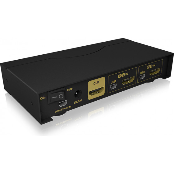 RaidSonic ICY BOX IB-KVM8801-HU2 KVM Switch for 2 PCs - (60917)