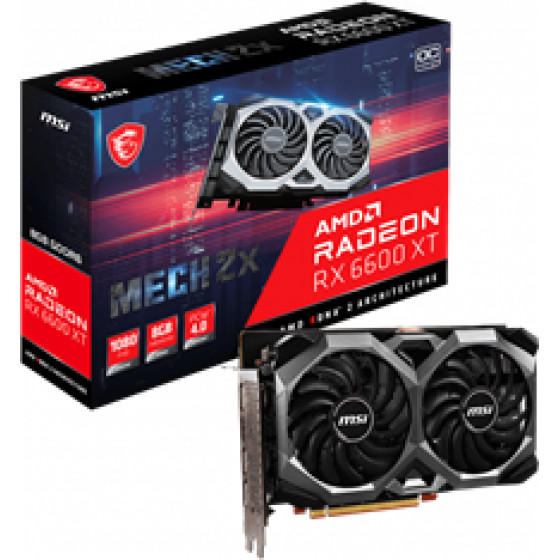 MSI PCI-E Radeon RX 6600XT 8GB/128BIT, GDDR6, HDMI/3x DISPLAY PORT, 2 SLOT FANSINK, 3YW. - (RX 6600 XT MECH 2X 8G OCV1)