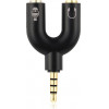 Powertech Splitter 3.5mm 4pin (M) �� 2x 3.5mm 4pin (F) , ����� - (CAB-J043)