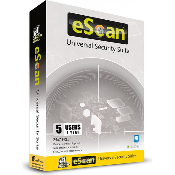 eScan Universal Security Suite 5 Devices - 1 Year (833252002061) - (0833252002061)