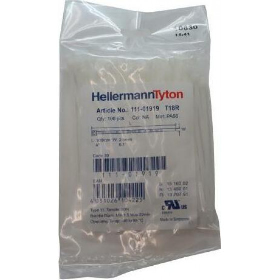 Hellermanntyton �������� 100 x 2.5 T18R PA66 ����� (100 ���.)