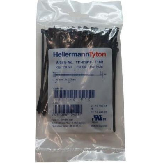 Hellermanntyton �������� 100 x 2.5 T18R PA66 ����� (100 ���.)
