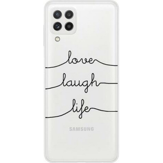 iNOS ���� TPU Samsung A225F Galaxy A22 4G Art Theme Love-Laugh-Life - (5205598149246)