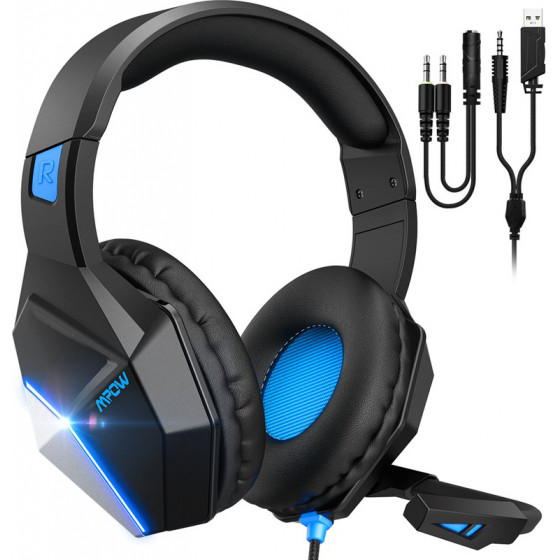 MPOW gaming headset EG10 BH414A LED, multiplatform, 3.5mm, �����-���� - (BMBH414ADSD)