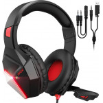 MPOW gaming headset LED, multiplatform, 3.5mm, �����-������� - (BMBH414ARSD)