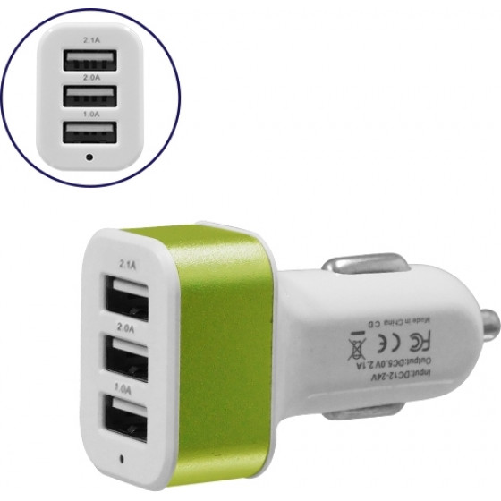 GloboStar ��������� �������� ����������� �������� 5V �� 3xUSB ����� Max 2.1A ����� - ������� - (115113)