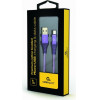 Cablexpert premium cotton braided micro-usb charging and data cable 1M puple/White retail pack - (CC-USB2B-AMmBM-1M-PW)