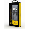 Cablexpert premium cotton braided type-c usb charging and data cable 1M Black/White retail pack - (CC-USB2B-AMCM-1M-BW)