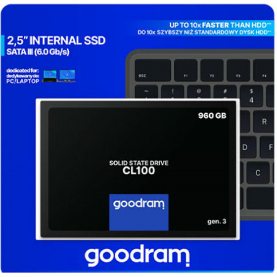 Goodram SSD CL100 GEN3 960GB SATA III 2.5 - (SSDPR-CL100-960-G3)