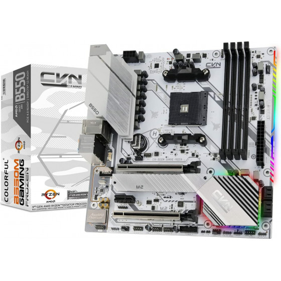 Colorful B550M GAMING FROZEN V14 - DDR4 AMD RYZEN AM4 Socket Motherboard - (110013209401)