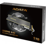 Adata SSD M.2 NVMe PCI-E 1TB LEGEND 840 M.2 2280, NVMe PCI-E GEN4x4, READ 5000MB/s, WRITE 4500MB/s, IOPS: up to 650K/600K, 5YW. - (ALEG-840-1TCS)