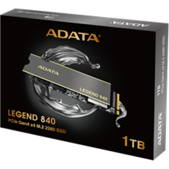 Adata SSD M.2 NVMe PCI-E 1TB LEGEND 840 M.2 2280, NVMe PCI-E GEN4x4, READ 5000MB/s, WRITE 4500MB/s, IOPS: up to 650K/600K, 5YW. - (ALEG-840-1TCS)