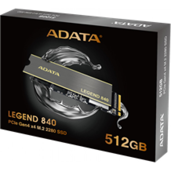 Adata SSD M.2 NVMe PCI-E 512GB LEGEND 840 M.2 2280, NVMe PCI-E GEN4x4, READ 5000MB/s, WRITE 3000MB/s, IOPS: up to 520K/450K, 5YW. - (ALEG-840-512GCS)