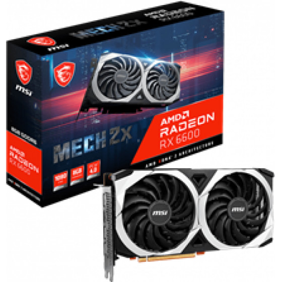 MSI VGA PCI-E Radeon 8GB/128BIT, GDDR6, HDMI/3x Display Port, 2 Slot Fansink, 3YW. - (RX 6600 MECH 2X 8G)