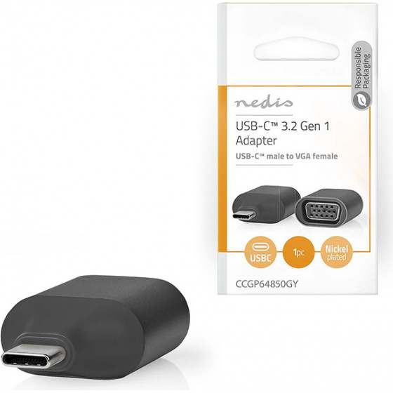 Nedis CCGP64850GY USB Adapter USB 3.2 Gen 1 USB-C Male VGA Female