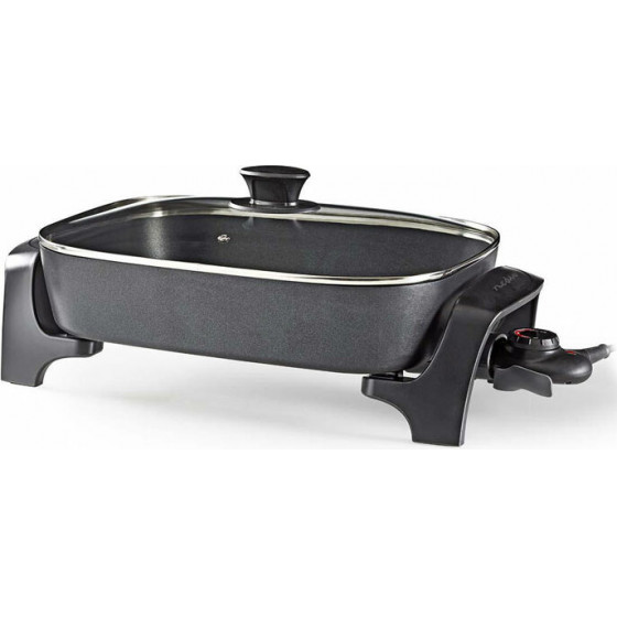 NEDIS FCSP110EBK40 Electric Skillet Pan, 40 cm, Thick-cast Aluminium Body