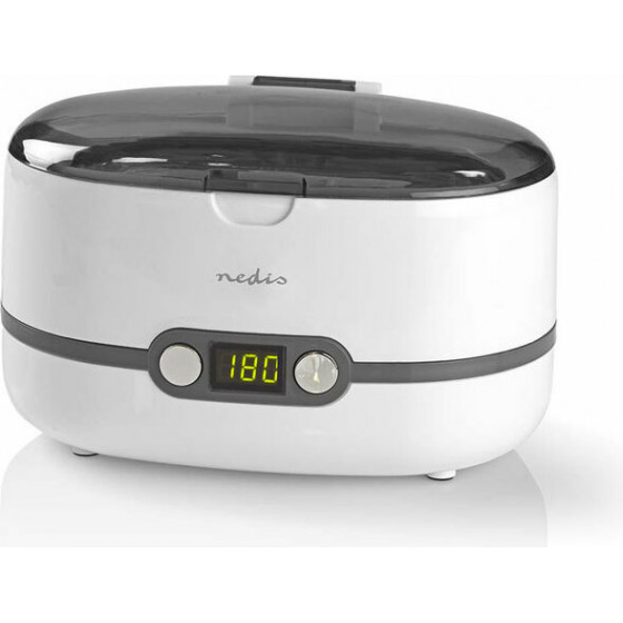 NEDIS JECL110WT Ultrasonic Jewellery Cleaner, 600 ml Capacity, Digital Timer