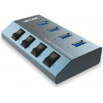 Wavlink superspeed USB3.0 4 Port aluminum hub with fast charging & power supply - (WL-UH3049)