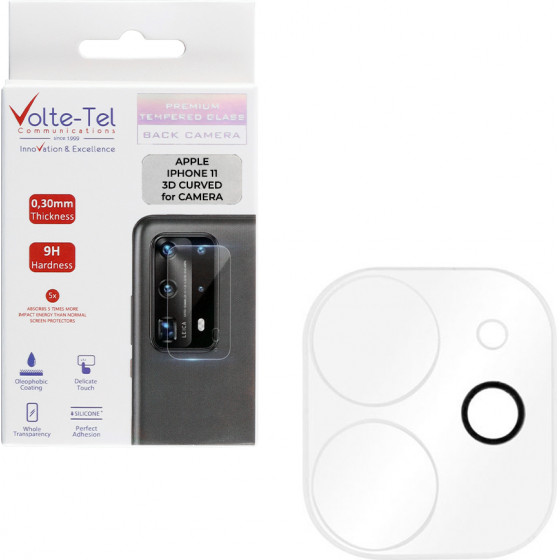 Volte-Tel tempered glass Iphone 11 6.1 9H 0.30mm 3D curved night photography effect for camera - (5205308264801)