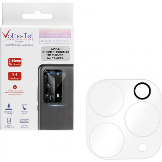 Volte-Tel tempered glass Iphone 11 PRO 5.8/11 PRO MAX 6.5 9H 0.30mm 3D curved night photography effect for camera - (5205308264818)