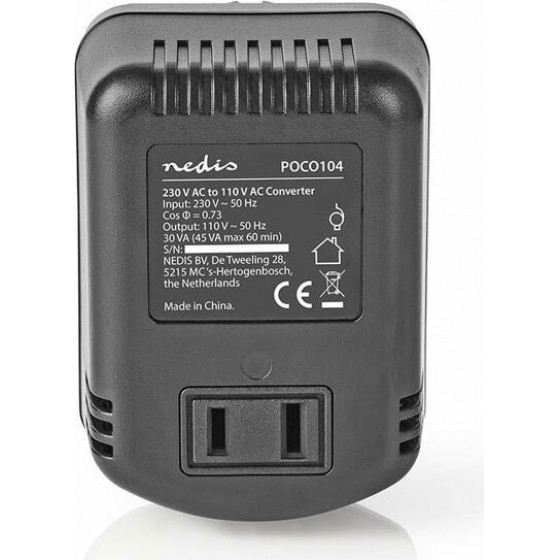NEDIS POCO104 Power Converter 230 V AC - 110V AC 45 W Unearthed USA Output