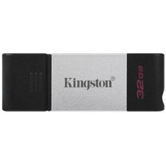 Kingston Technology DataTraveler 80 USB flash drive 32 GB USB Type-C 3.2 Gen 1 (3.1 Gen 1) Black,Silver - (DT80/32GB)