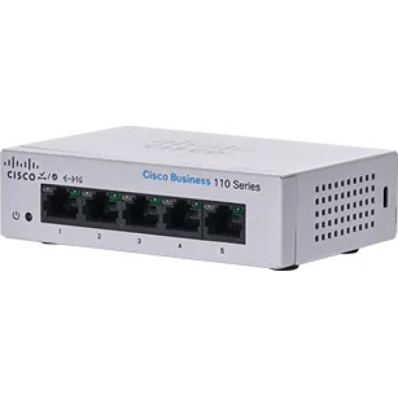 Cisco Switch Unmanaged 5-port GE, Desktop, Ext PS - (CBS110-5T-D-EU)