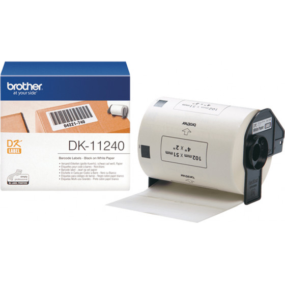 Brother DK-11240 Label Roll - Black on White, 102mm x 51mm - (DK11240)