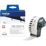 Brother DK-22214 Continuous Paper Label Roll - Black on White, 12mm wide - (DK22214)