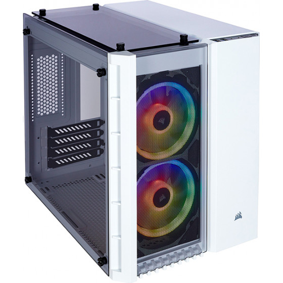 Corsair Crystal 280X RGB Tempered Glass Micro ATX Case - White - (CC-9011137-WW)