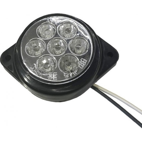 GloboStar �������� ���� ����� �������� FLAT BULLET LED 7 SMD DC 24V ��������� IP66 ����� ����� 6000K - (115411)