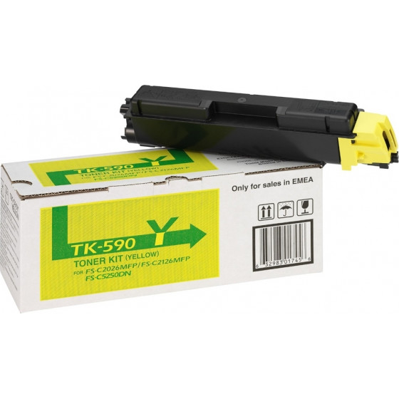 Kyocera FS-C2026MFP ECOSYS P6026CDN/M6026CDN/M6526CDN/M6026CIDN/M6526CIDN YELLOW TONER (5k) (TK-590Y) - (1T02KVANL0)