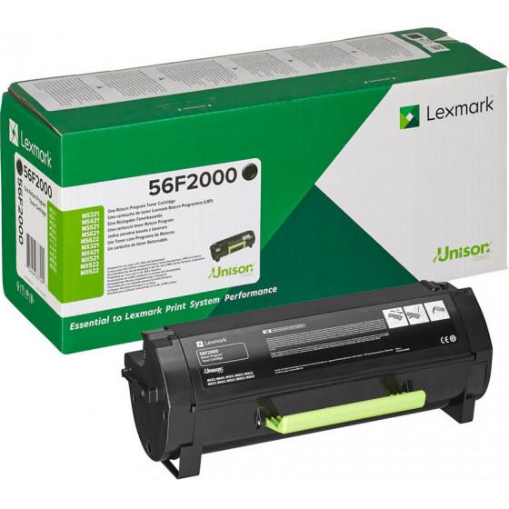Lexmark MS/MX 321/421/521/522/621/622 TONER BLACK 6K - (56F2000)