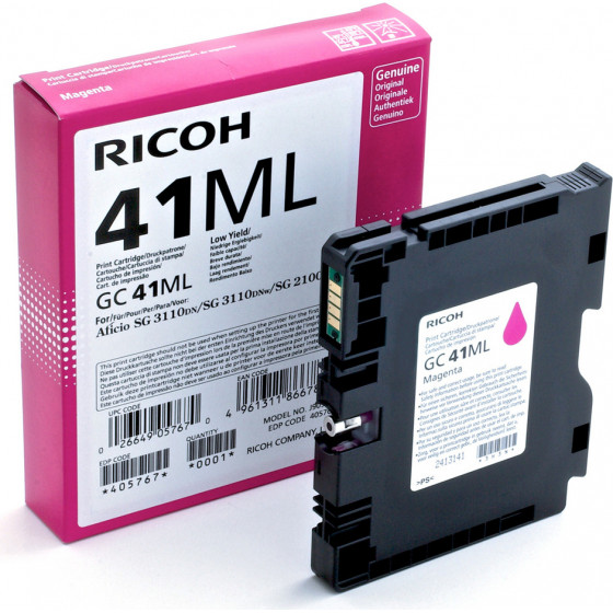 Ricoh GC 41ML GEL INK MAGENTA 600p (GC-41ML) - (405767)