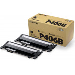 Samsung CLT-P406B Black Twin Pack Toner Cartridge - (SU374A)