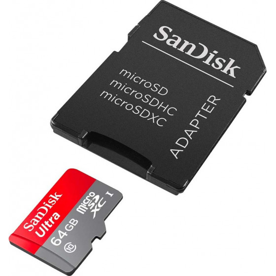 SanDisk Ultra microSDXC 64GB Class 10 with Adapter Photo - (SDSQUNR-064G-GN6TA)
