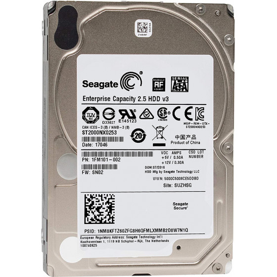Seagate 2.5 2TB Enterprise Capacity 6 Gb/s SATA 512 Emulation - (ST2000NX0253)