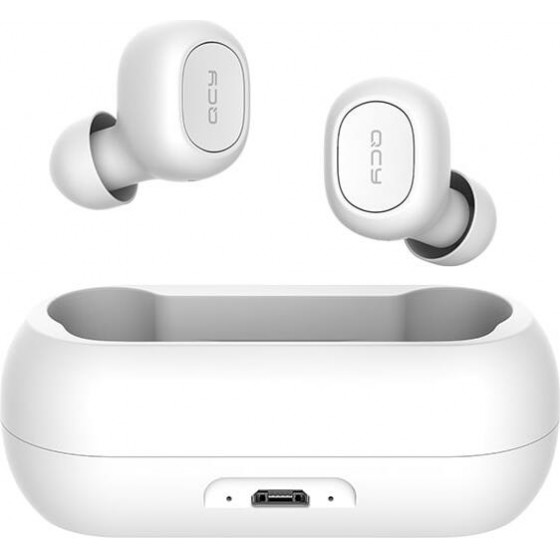 QCY T1C TWS WHITE True Wireless Earbuds 5.0 Bluetooth Headphones 80hrs