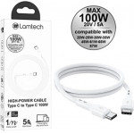 Lamtech cable Type C TO Type C 100W fast charge 1M - (LAM023657)