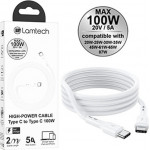 Lamtech cable Type C TO Type C 100W fast charge 2M - (LAM023664)