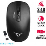 Alcatroz wireless two way dongle (USB+TYPE-C) silent mouse black - (AM5CB)