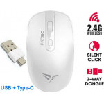 Alcatroz wireless two way dongle (USB+TYPE-C) silent mouse white - (AM5CW)